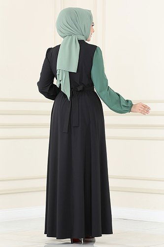moda selvim ASM2674 كاجلا اند بلاك فستان - Thumbnail