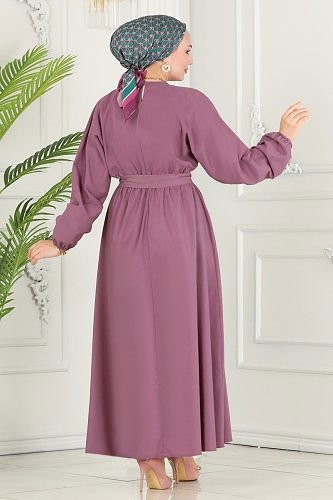 moda selvim Dress ASM2683 Dried Rose - Thumbnail