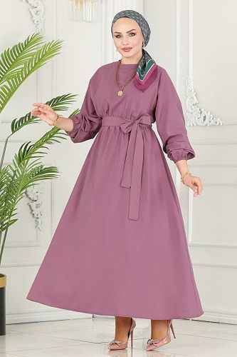 moda selvim Dress ASM2683 Dried Rose - Thumbnail