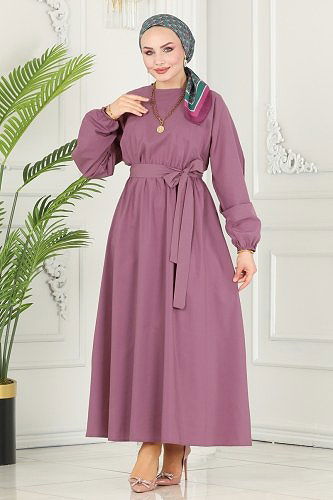 moda selvim ASM2683 الزهري فستان - Thumbnail