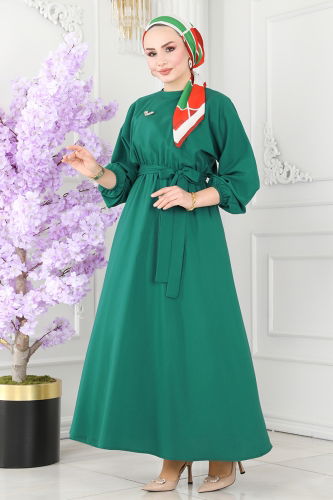 moda selvim Dress ASM2683 Emerald - Thumbnail