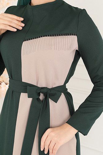 moda selvim Dress ASM2692 Emerald - Thumbnail