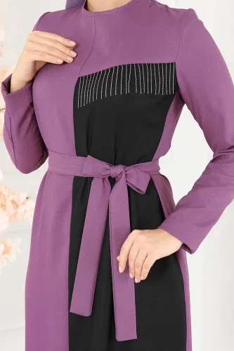 moda selvim Dress ASM2692 Lilac - Thumbnail