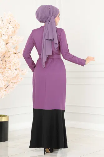 moda selvim Dress ASM2692 Lilac - Thumbnail