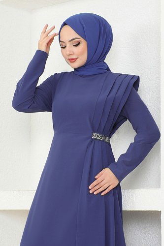 moda selvim ASM2693 ياقوتي فستان - Thumbnail