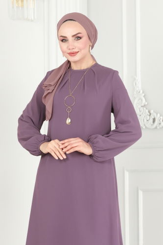 moda selvim Dress ASM2698 Lilac - Thumbnail