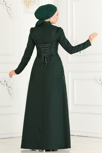 moda selvim Dress ASM2719 Emerald - Thumbnail