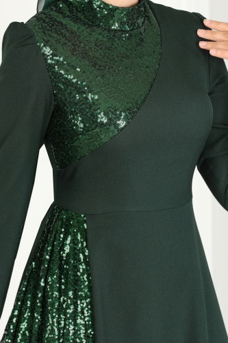 moda selvim Dress ASM2719 Emerald - Thumbnail