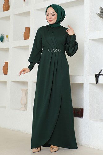 moda selvim Dress ASM2723 Emerald - Thumbnail