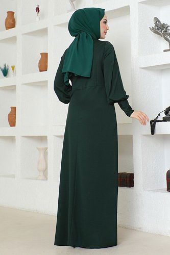 moda selvim الفستان زيتي ASM2723 - Thumbnail