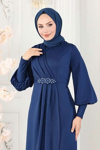 moda selvim الفستان ازرق ASM2723 - Thumbnail