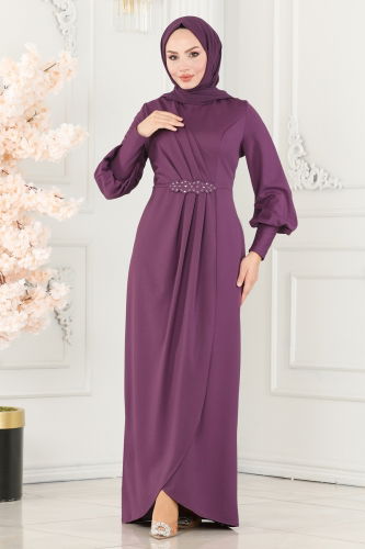 moda selvim Dress ASM2723 Lilac - Thumbnail