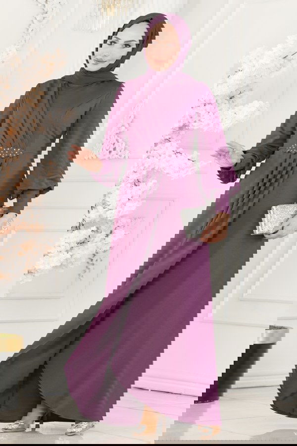 Modaselvim خصم صافٍ20%+20% في سلة التسوق الفستان ليلكي ASM2723