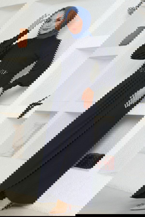 Modaselvim خصم صافٍ20%+20% في سلة التسوق الفستان كحلي ASM2723