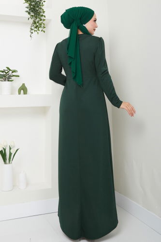 moda selvim DRESS ASM2743 Emerald - Thumbnail