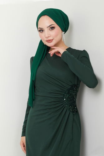 moda selvim DRESS ASM2743 Emerald - Thumbnail