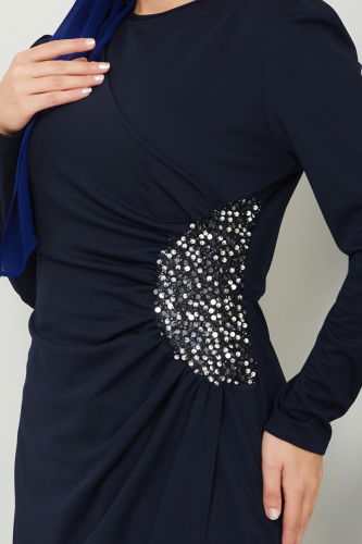 moda selvim DRESS ASM2743 Navy Blue - Thumbnail