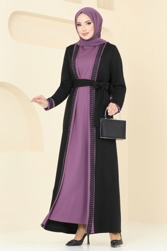 A.S.M. - Dress ASM2764 Black & Lilac