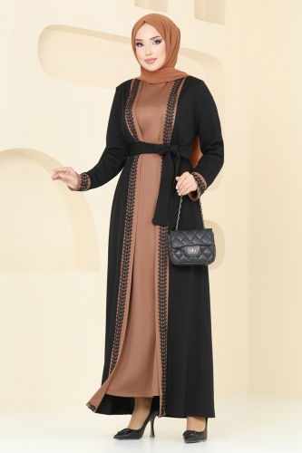 A.S.M. - Dress ASM2764 Black & Tan