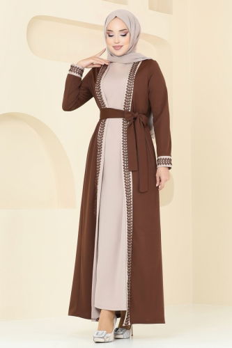 A.S.M. - Dress ASM2764 Brown & Vision