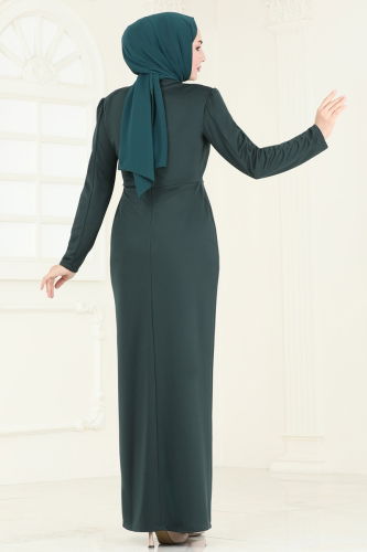 moda selvim Dress ASM2766 Emerald - Thumbnail