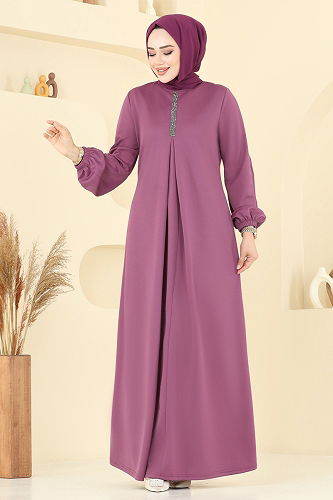 moda selvim Dress ASM2824 Dark Rose Dusky - Thumbnail