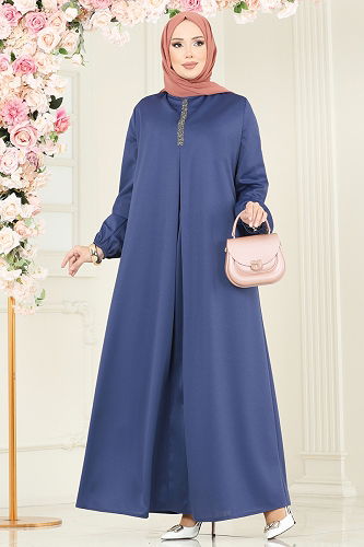 moda selvim الفستان ازرق ASM2824 - Thumbnail
