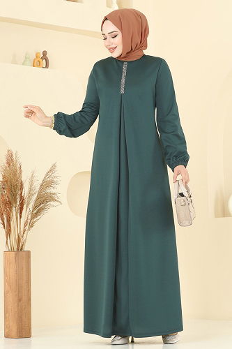 moda selvim Dress ASM2824 Light Emerald - Thumbnail