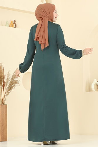 moda selvim Dress ASM2824 Light Emerald - Thumbnail
