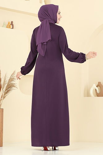 moda selvim Dress ASM2824 Purple - Thumbnail