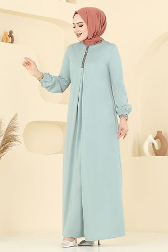 moda selvim Dress ASM2824 Water Green - Thumbnail