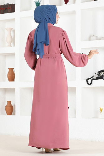 moda selvim DRESS ASN114-M Rose Dried - Thumbnail
