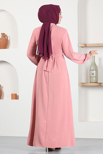 moda selvim DRESS ASN128-M Rose Dried - Thumbnail