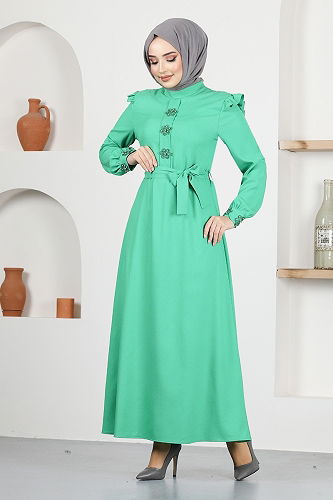 moda selvim Dress ASN129-M Green - Thumbnail