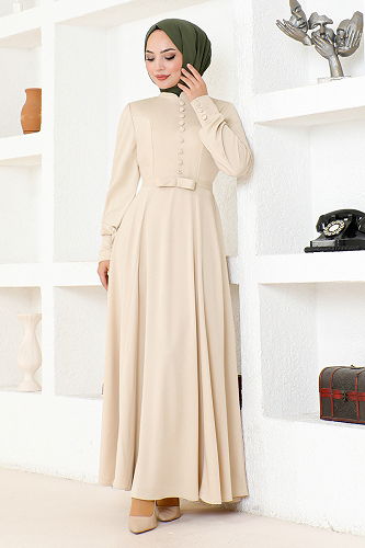 moda selvim DRESS DVL266-M Stone - Thumbnail