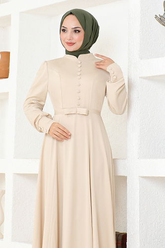 moda selvim DRESS DVL266-M Stone - Thumbnail