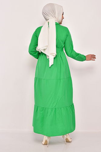 moda selvim الفستان أخضر EFL2185-M - Thumbnail