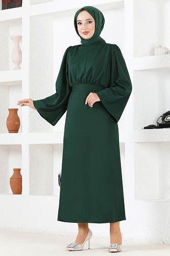 moda selvim DRESS END5439-M Emerald - Thumbnail