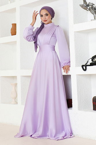 moda selvim الفستان ليلكي END5508-M - Thumbnail