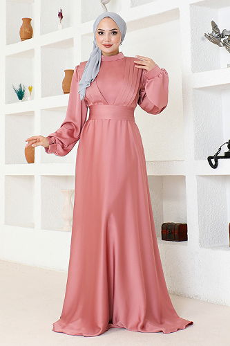 moda selvim Dress END5508-M Rose Dried - Thumbnail