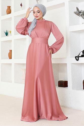 moda selvim Dress END5508-M Rose Dried - Thumbnail