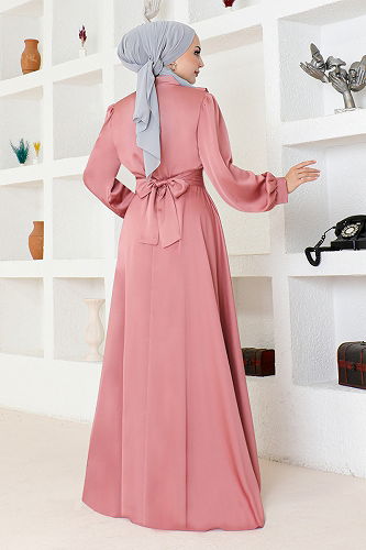 moda selvim Dress END5508-M Rose Dried - Thumbnail