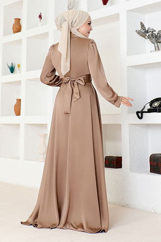 moda selvim الفستان بيج END5508-M - Thumbnail