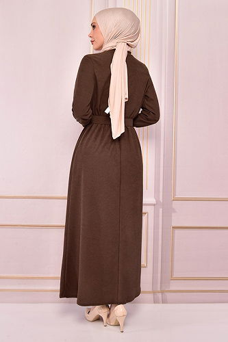moda selvim DRESS END5510-M Coffee - Thumbnail