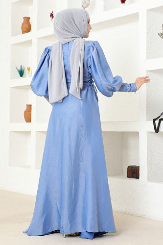 moda selvim DRESS END5583-M Blue - Thumbnail