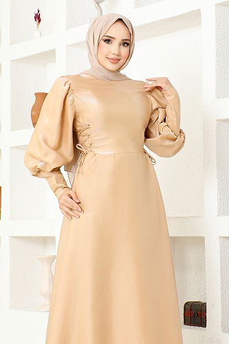 moda selvim DRESS END5583-M Mustard - Thumbnail