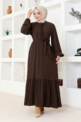 moda selvim DRESS HBS2459-M Coffee - Thumbnail