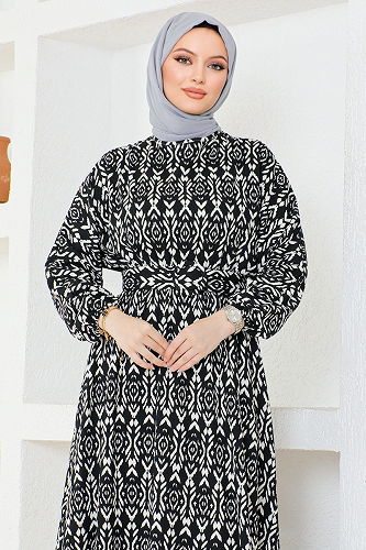 moda selvim DRESS HBS9583-M Black Crocodile - Thumbnail