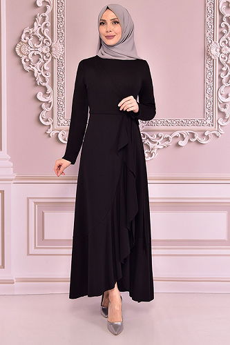 moda selvim DRESS KBR70302-M Black Crocodile - Thumbnail