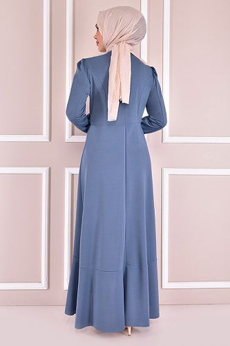 moda selvim DRESS KBR70302-M Blue - Thumbnail